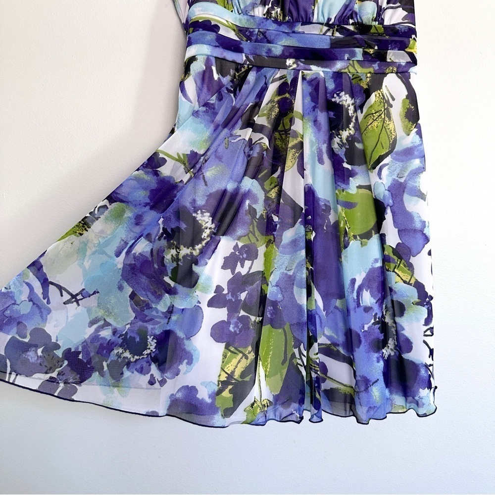 IZ Byer Watercolor Floral Party Mini Dress Babydoll Y2K Tulle Women M /Junior XL - Picture 4 of 16